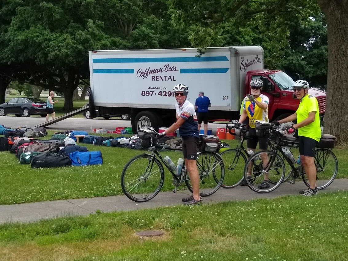 Arriving cyclists